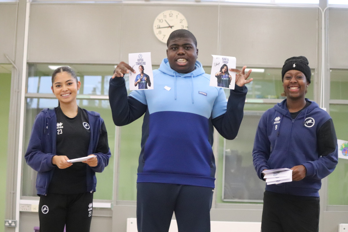 Millwall Lionesses duo visit Drumbeat School for Premier League Inspires EDI session