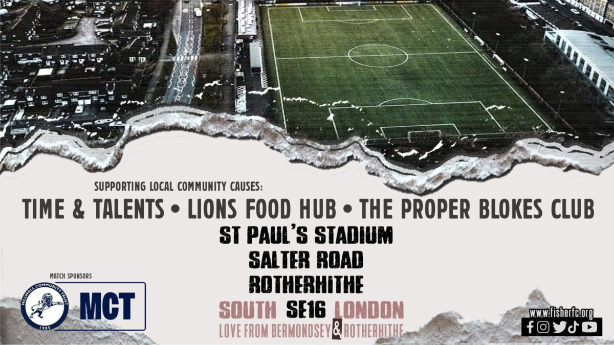 Millwall Community Trust are sponsoring Fisher FC's Community Day this Saturday