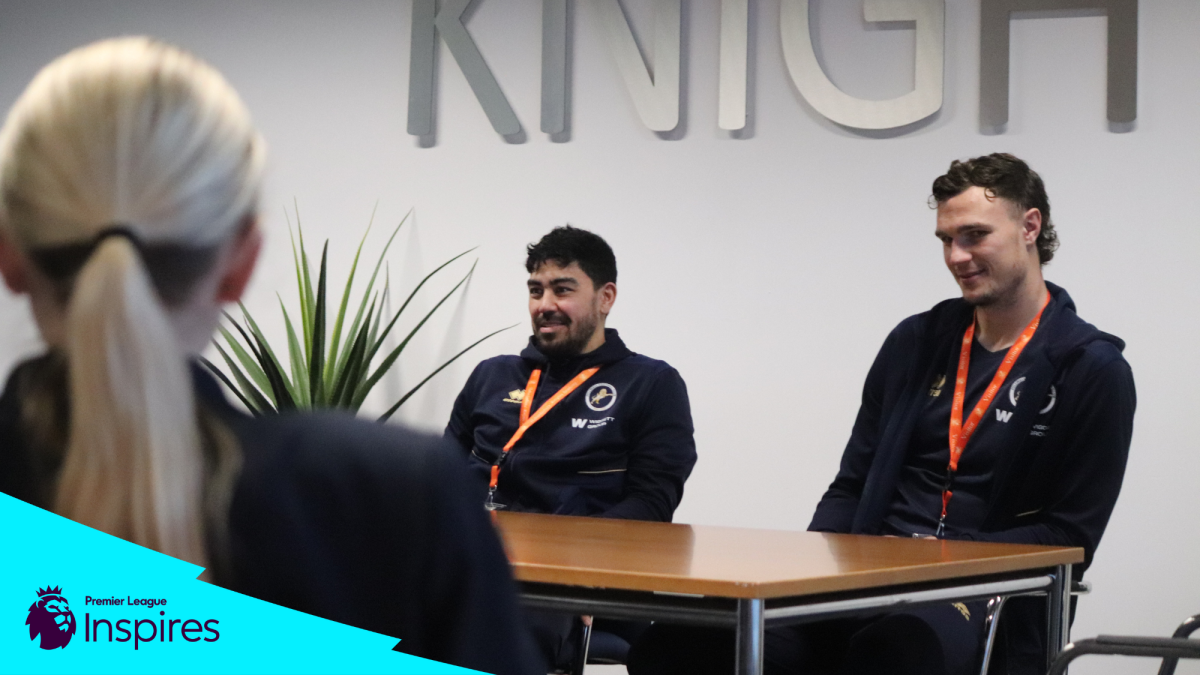 Millwall FC first-team duo visit Haberdashers Knights Academy as part of Premier League Inspires.