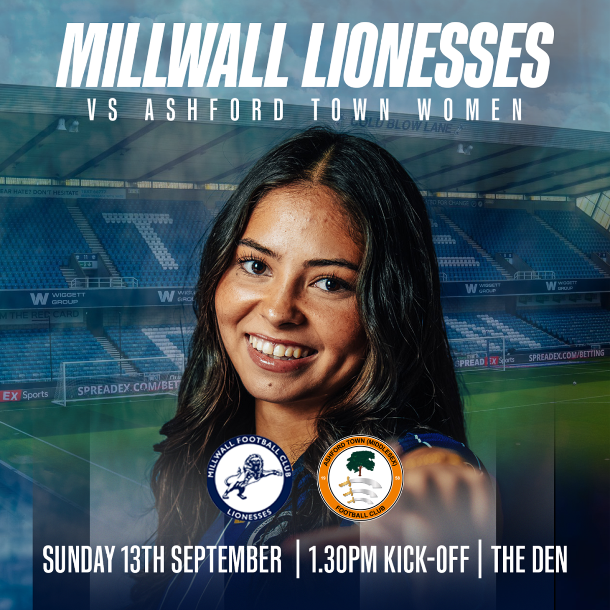 MILLWALL LIONESSES TO TAKE ON ASHFORD TOWN WOMEN AT THE DEN