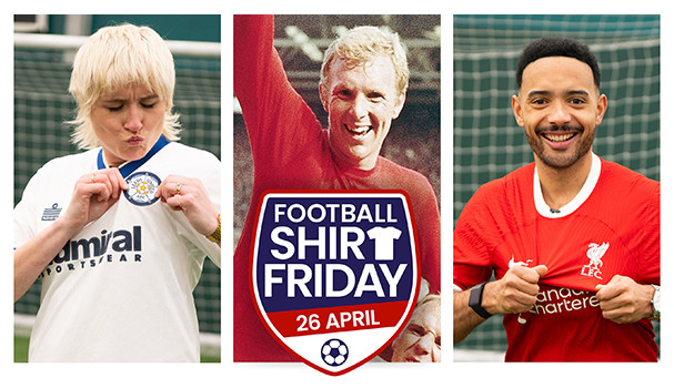 SHOW BOWEL CANCER THE RED CARD THIS FOOTBALL SHIRT FRIDAY