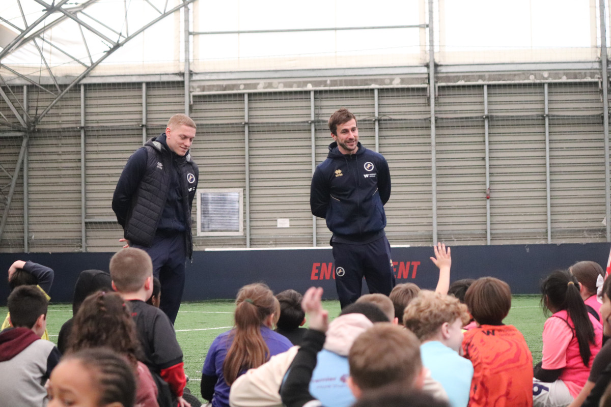 Millwall FC First-Team duo Casper De Norre and Joe Bryan visited Millwall Community Trust’s (MCT) February Half-Term Holiday Camps at The Lions Centre